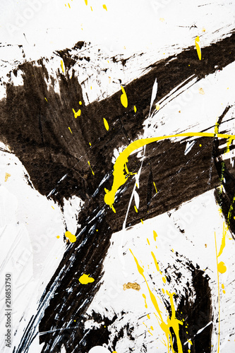 Fotografia Japanese calligraphy and water paint on Japanese paper