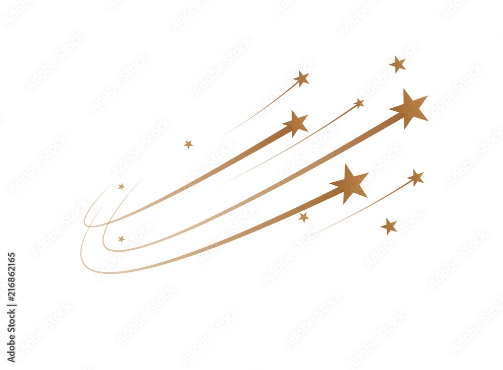 The falling stars are a simple drawing. Vector illustration - obrazy, fototapety, plakaty 