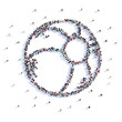 © tai111 - A lot of people form child's ball, icon . 3d rendering.