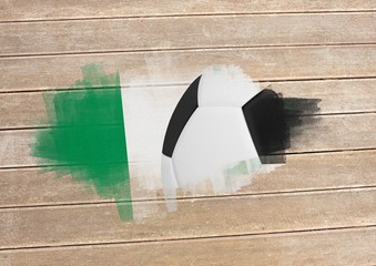 Poster - Composite image of black and white football