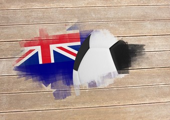 Poster - Composite image of black and white football