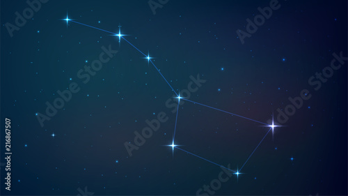 Fotomural Vector background with a starry night sky, constellation of a big bear