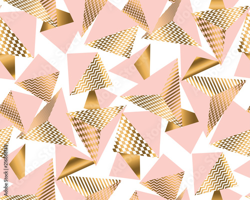 Gold and pale rose pyramid with pattern.