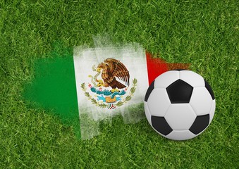 Poster - Composite image of black and white football