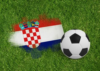 Poster - Composite image of black and white football