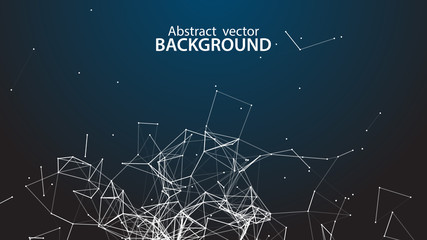 Poster - Abstract vector background. White background .Connecting dots and lines. Plexus effect.
