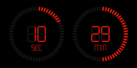 Poster - Stopwatch timer vector digital red countdown