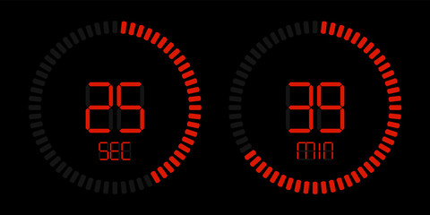 Poster - Stopwatch timer red digital time countdown
