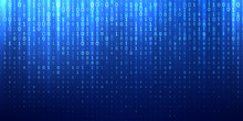 Binary Matrix Code Blue Abstract Background