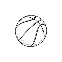 Poster - Basketball ball hand drawn outline doodle icon