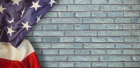 Poster - Composite image of creased us flag