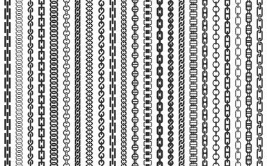 chain pattern brush set. vector illustration