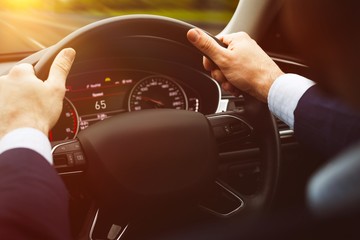 Poster - Close-up of steering wheel
