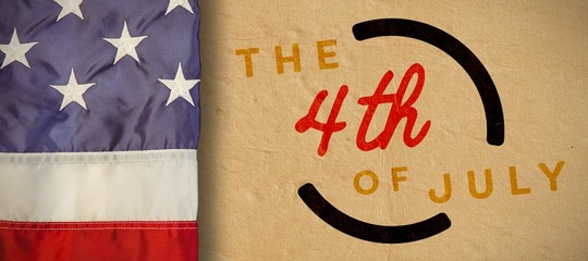 Poster - Composite image of creased us flag
