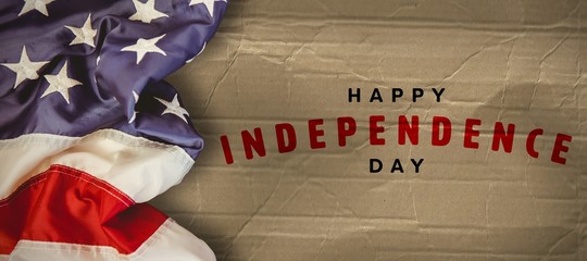 Poster - Composite image of creased us flag