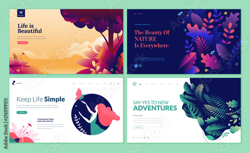 Download Set of web page design templates for beauty, spa, wellness ...