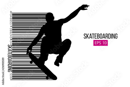 Fotografía Silhouette of a skateboarder. Vector illustration