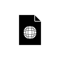 Poster - globe on document icon. Element of document icon. Premium quality graphic design icon. Signs and symbols collection icon for websites, web design, mobile app