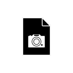 Poster - camera on document icon. Element of document icon. Premium quality graphic design icon. Signs and symbols collection icon for websites, web design, mobile app