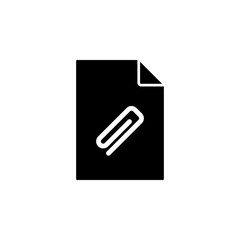 Poster - paper clip on document icon. Element of document icon. Premium quality graphic design icon. Signs and symbols collection icon for websites, web design, mobile app