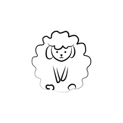 Poster - sheep icon in sketch style. Element of sheep for mobile concept and web apps illustration. Sketch icon for website design and development, app development
