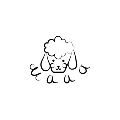 Poster - head of a sheep icon in sketch style. Element of sheep for mobile concept and web apps illustration. Sketch icon for website design and development, app development