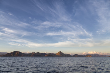 Blue dawn sky at the Komodo National Park.