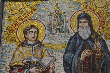 Wall Mural - Fresco mosaic.Christian male monastery. .Tomashevka,Kiev region
