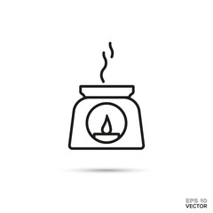 Incense burner vector icon. Spa and aromatherapy symbol.