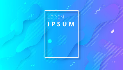 Wall Mural - Blue gradient background with rounded geometric pattern.