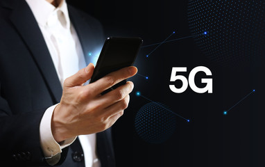 Wall Mural - 5g network internet mobile wireless business concept.5g standard of modern signal transmission techn