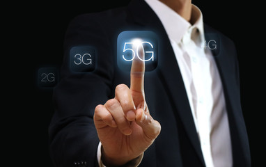 Wall Mural - 5g network internet mobile wireless business concept.5g standard of modern signal transmission techn
