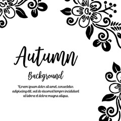 Autumn card with frame flower design vector illustration