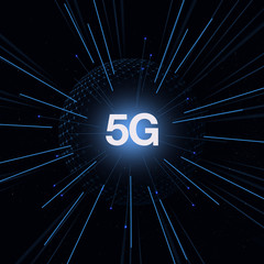 Wall Mural - 5g network internet mobile wireless business concept.5g standard of modern signal transmission techn