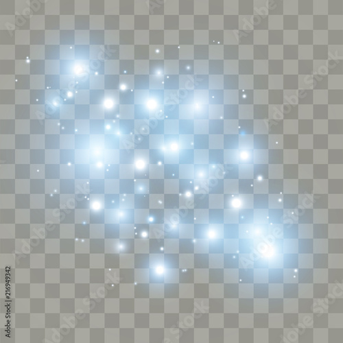 Blue Sparks Glitter Special Light Effect Vector Sparkles On