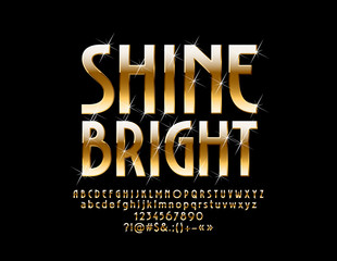 Aufkleber - Vector Golden Alphabet. Luxury Bright Font. Shine Letters, Numbers and Symbols