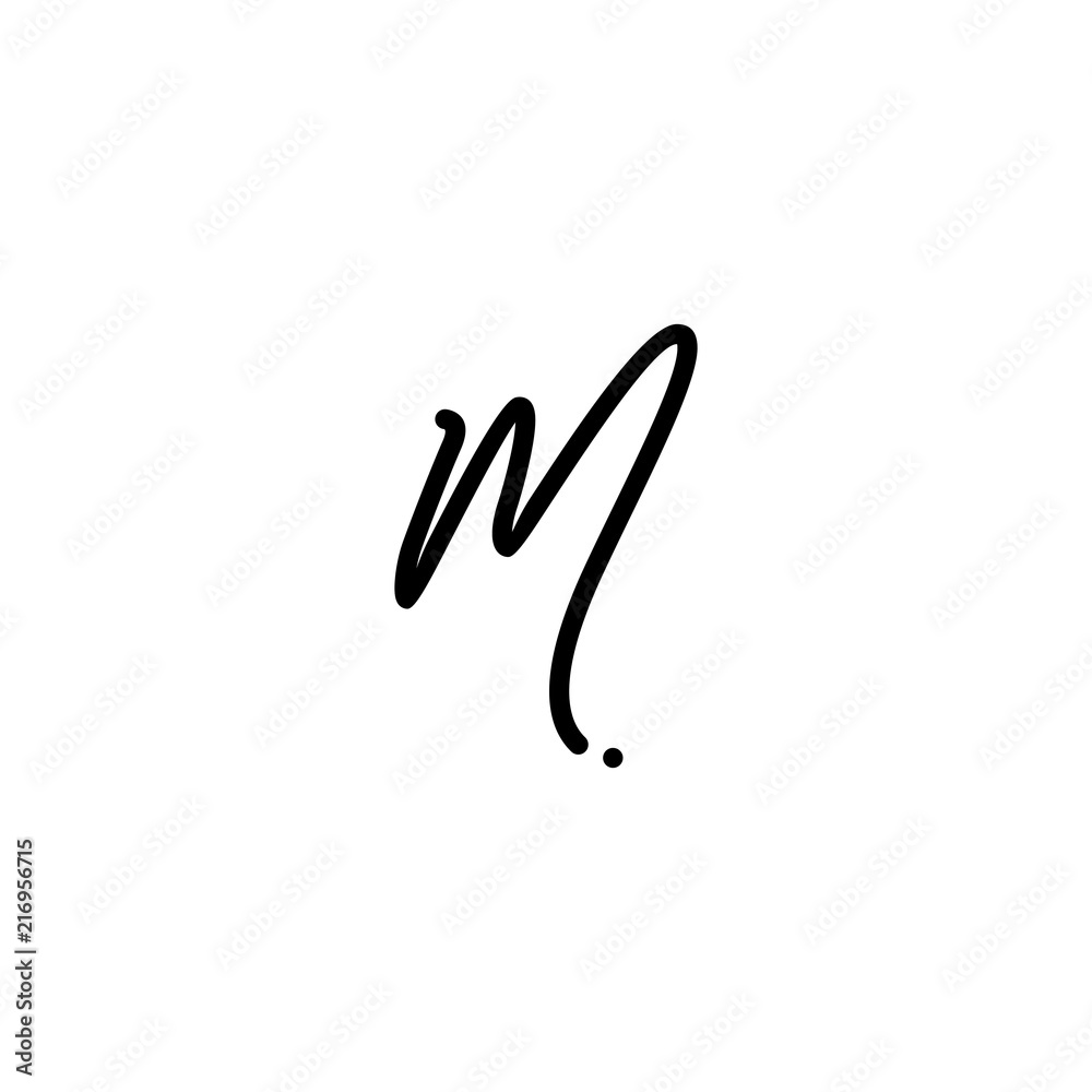 Signature Script Logo Water Short 【M】 M Logo Script Vector  