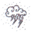 © tai111 - A lot of people form cloud, icon . 3d rendering.