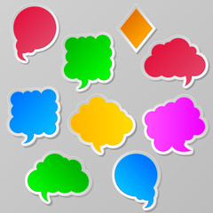 A collection of vector speech and thought communication bubbles