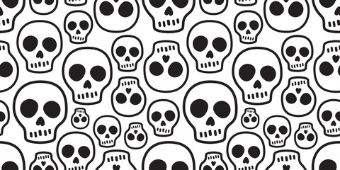skull seamless pattern vector Halloween Crossbones bone Ghost poison tile background scarf isolated repeat wallpaper illustration