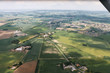 View of the suburbs from the flying plane