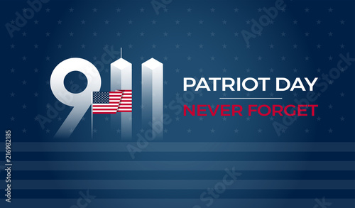 Cuadros en Lienzo Patriot Day September 11 9/11 USA banner - United States flag, 911 memorial and