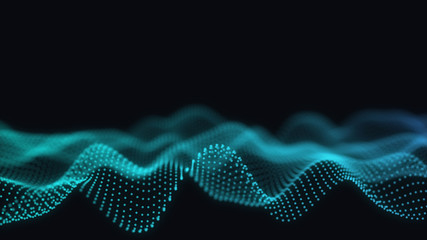 Poster - abstract 3d technology futuristic geometrical and science neon visualization. plexus digital wallpap