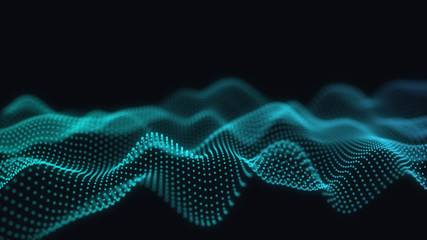 Poster - abstract 3d technology futuristic geometrical and science neon visualization. plexus digital wallpap