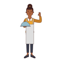 Wall Mural - Waiter with dish vector illustration graphic design