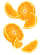 © dark_blade - tangerines flying in the air isolated on white