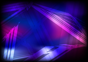 Poster - Abstract dark layout with blue and purple shapes. Vector