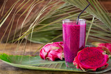 Glass of dragon fruit smoothie