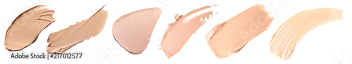Fotomural Makeup product smears on white background