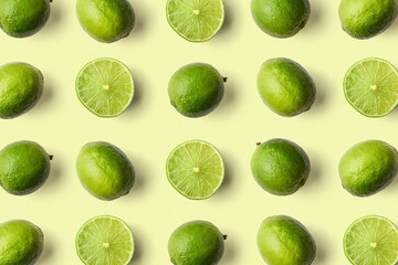 Wall Mural - Colorful fruit pattern of limes